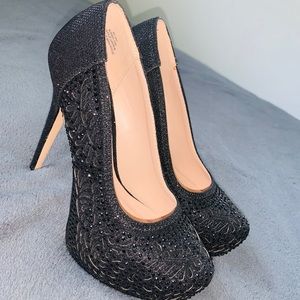 Black sparkle heels.